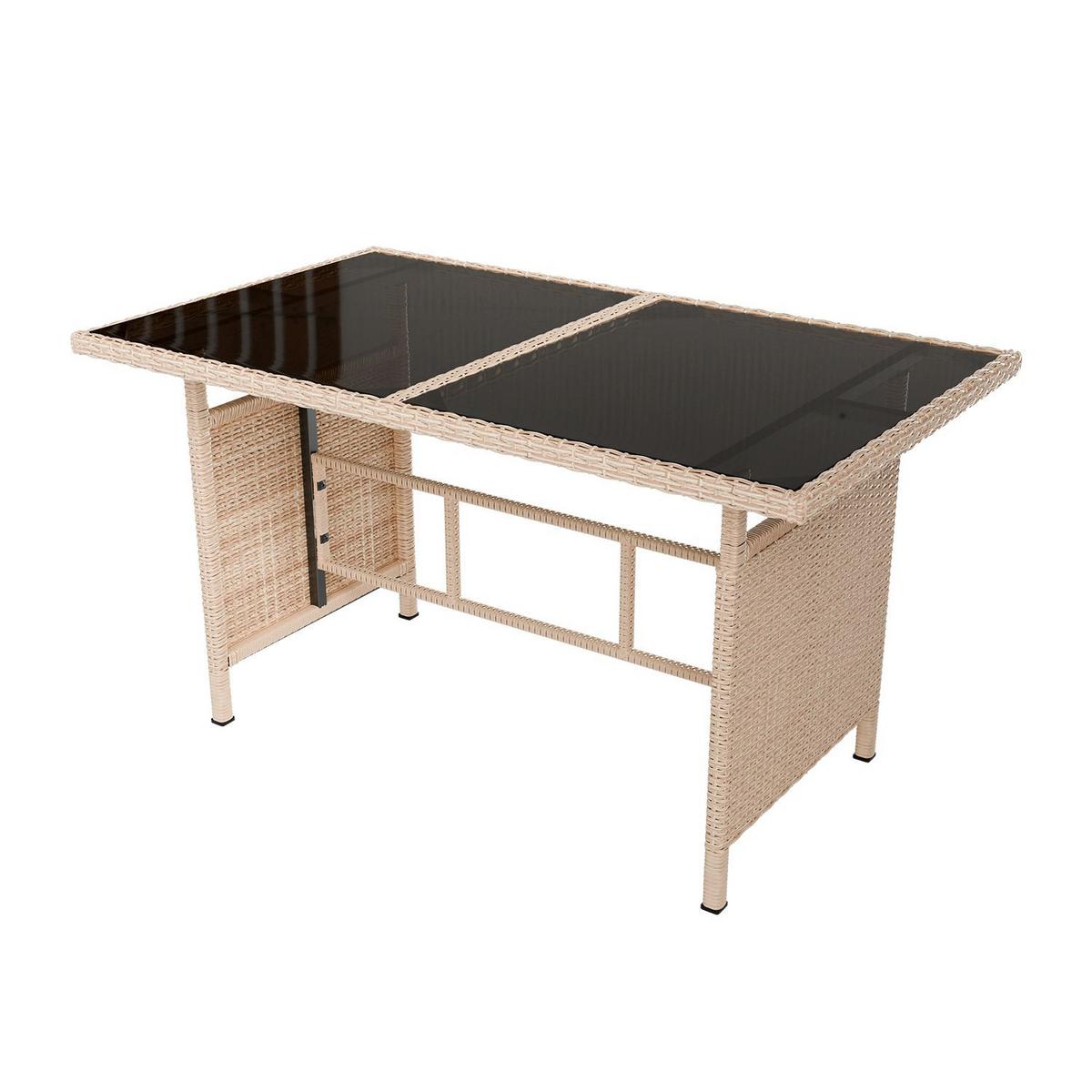 SITZGRUPPE Turin creme Polyrattan - Creme, Kunststoff/Metall - Juskys