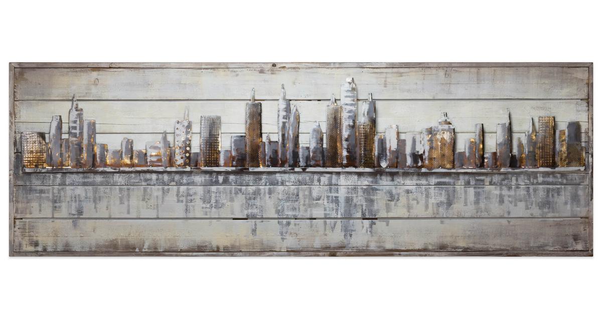 HOLZBILD Grau 150/50 cm - Beige/Grau, Holz (4.31/50cm) - KUNSTLOFT