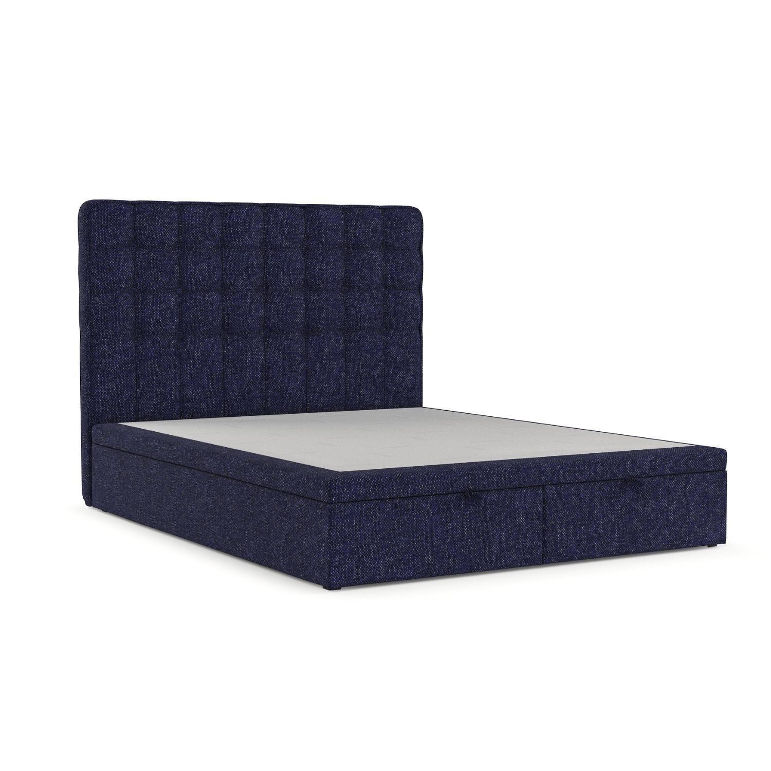 POLSTERBETT Celestia mit Stauraum 180/200 cm Marineblau im Alta Stoff - Schwarz/Dunkelblau, Holz/Holzwerkstoff (180/200cm) - AltaBeds