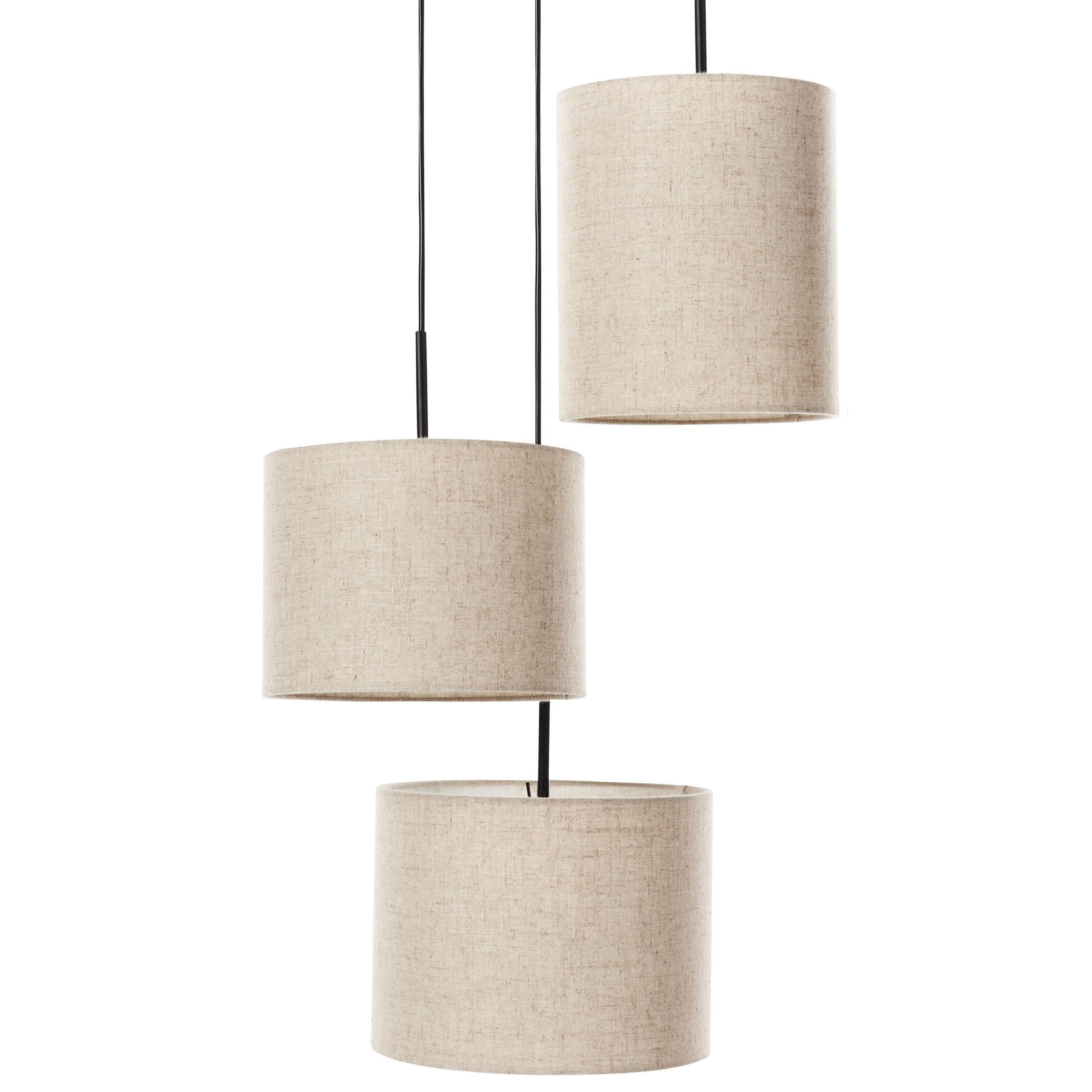 HÄNGELEUCHTE Beige Parguaza - Beige, Textil (42/42/125cm) - Beliani