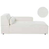 CHAISELONGUE-LINKSSEITIGE Bouclé Cremeweiß Hellnar - Creme/Weiß, Textil (102/70/176cm) - Beliani