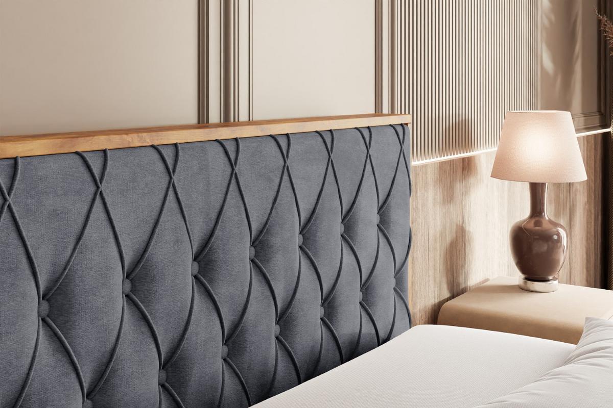 BOXBETT mit Matratze H3 und Lattenrost - LOLLI5 - 140x200 - Dunkelgrau - Dunkelgrau, Holzwerkstoff/Kunststoff (140/200cm) - ALTDECOR