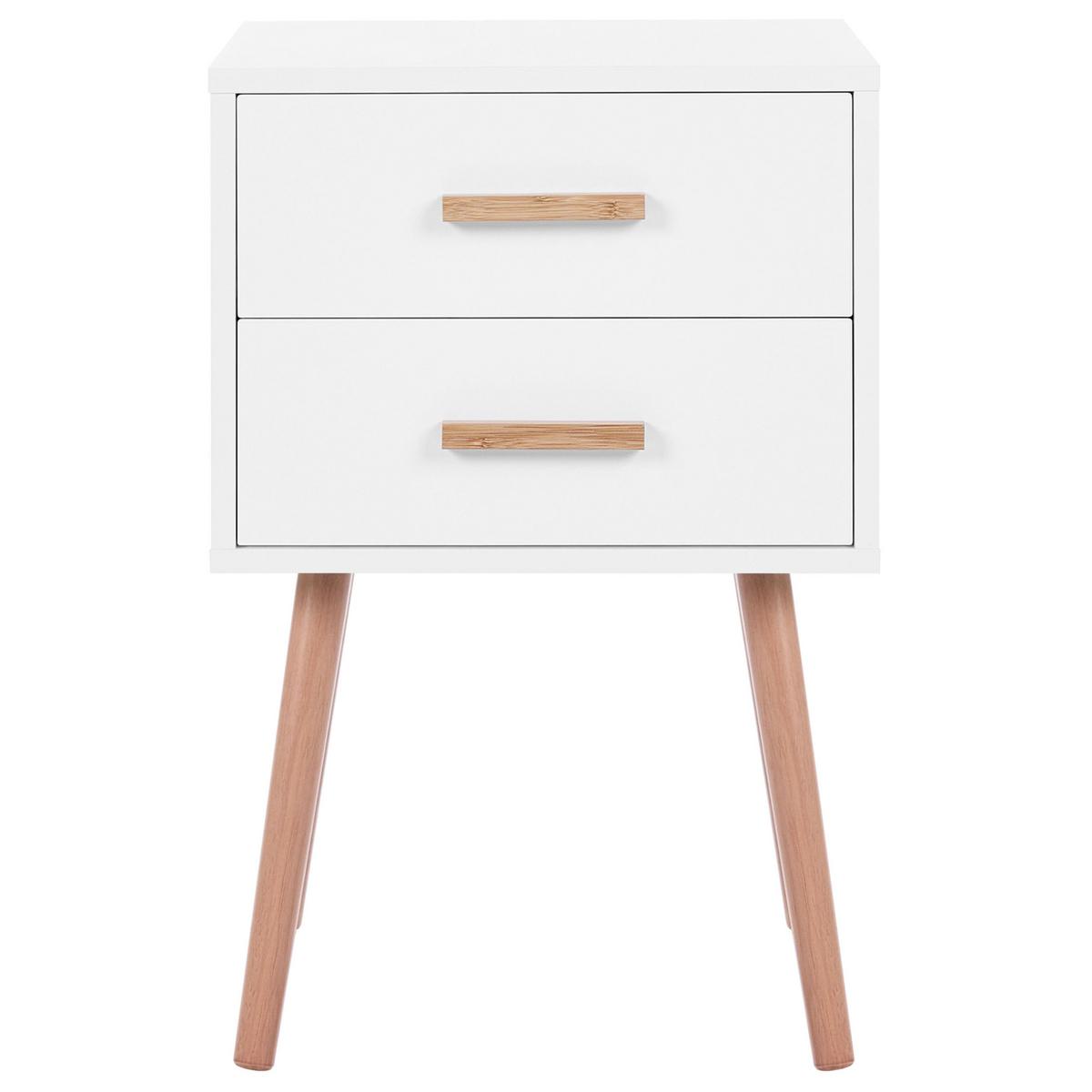 NACHTTISCH 2er-Set Weiß - Weiß, Holzwerkstoff (40/40/62cm) - Beliani