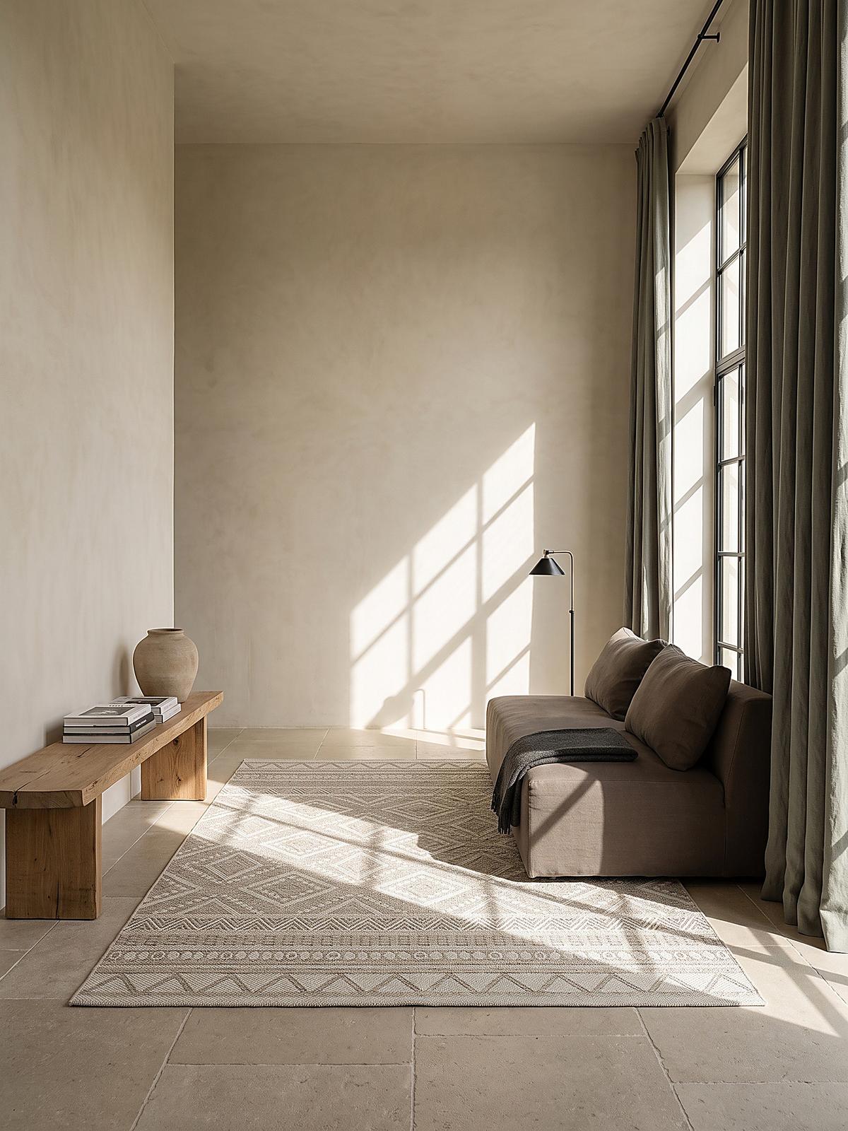 TEPPICH Flachgewebe ESERA Ethno-Rauten Polypropylen Beige 200 x 280 cm - Beige, Textil (200/280cm) - KADIMA DESIGN
