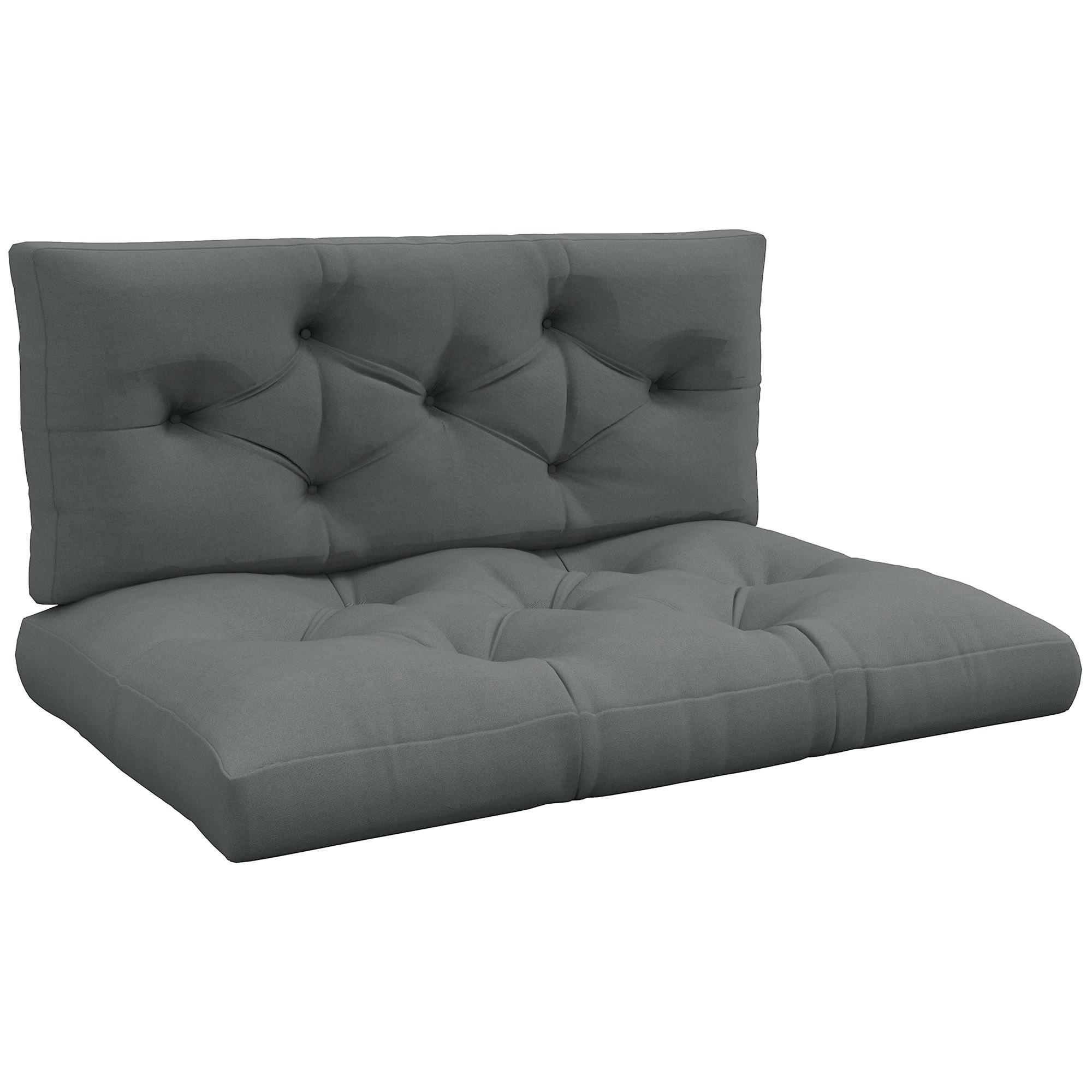 SITZKISSEN 2er Set Polyester Hellgrau - Hellgrau, Textil (80/12/120cm) - Outsunny