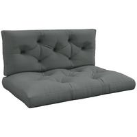 SITZKISSEN 2er Set Polyester Hellgrau - Hellgrau, Textil (80/12/120cm) - Outsunny