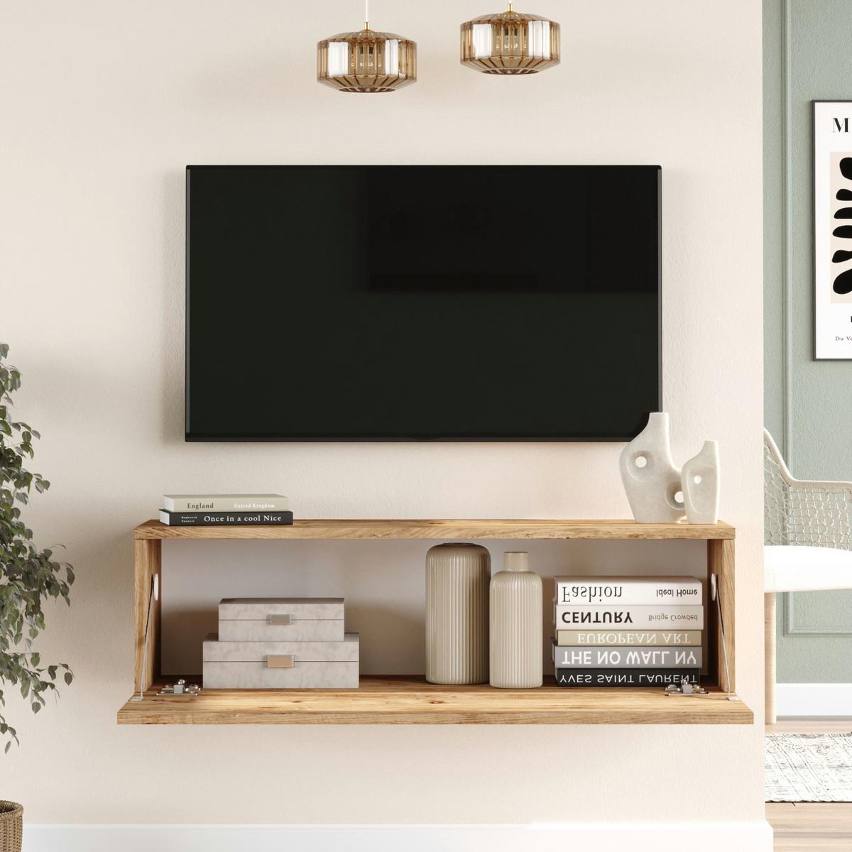 TV-ELEMENT Lapinlahti - Naturfarben, Holzwerkstoff (100/29.5/31.5cm) - [en.casa]