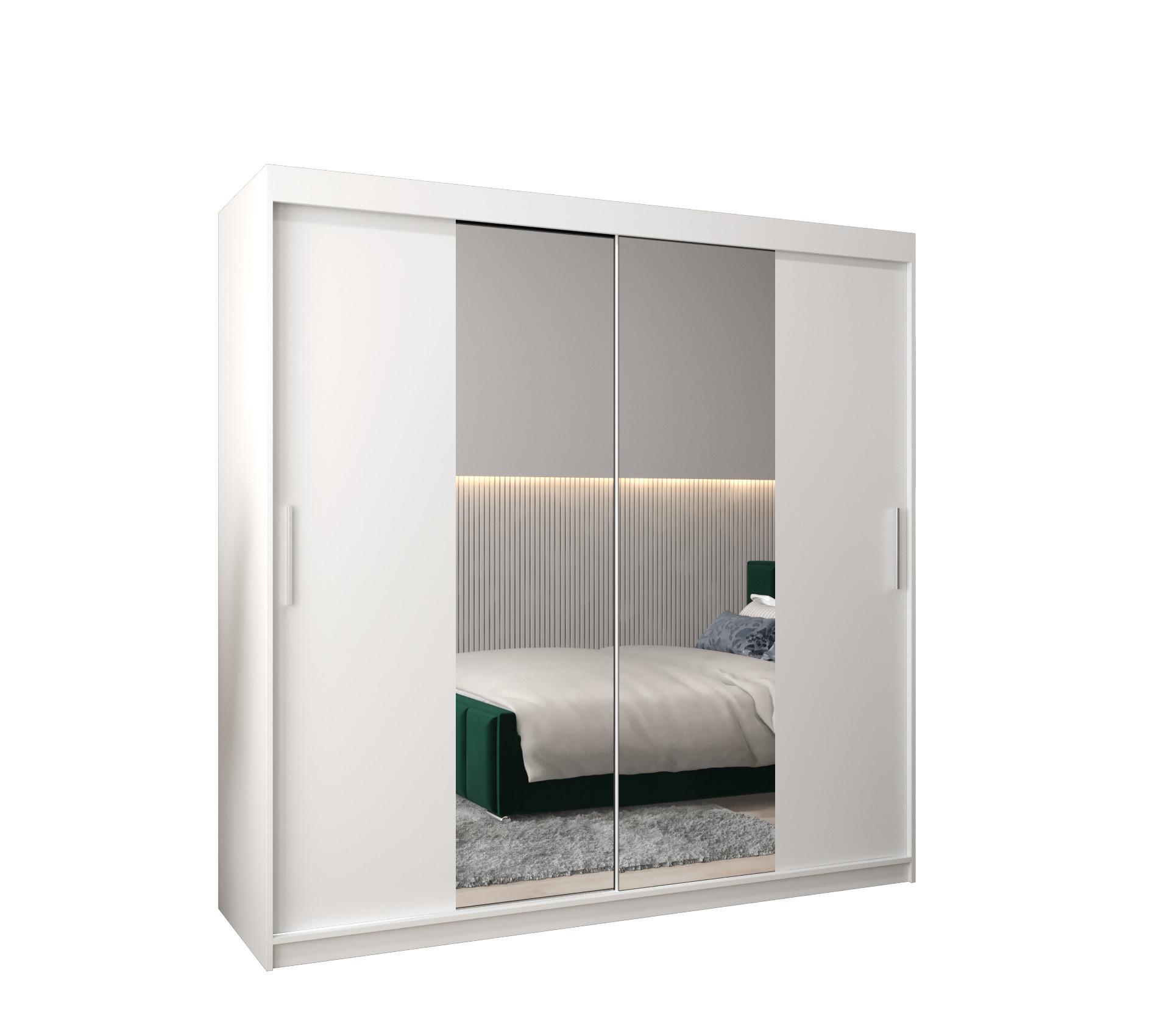 SCHIEBETÜRENSCHRANK mit Spiegel TOKYO 1 200/200/62 2-türig - Silberfarben/Weiß, Holz/Kunststoff (200/200/62cm) - MÖBEL KRYSPOL