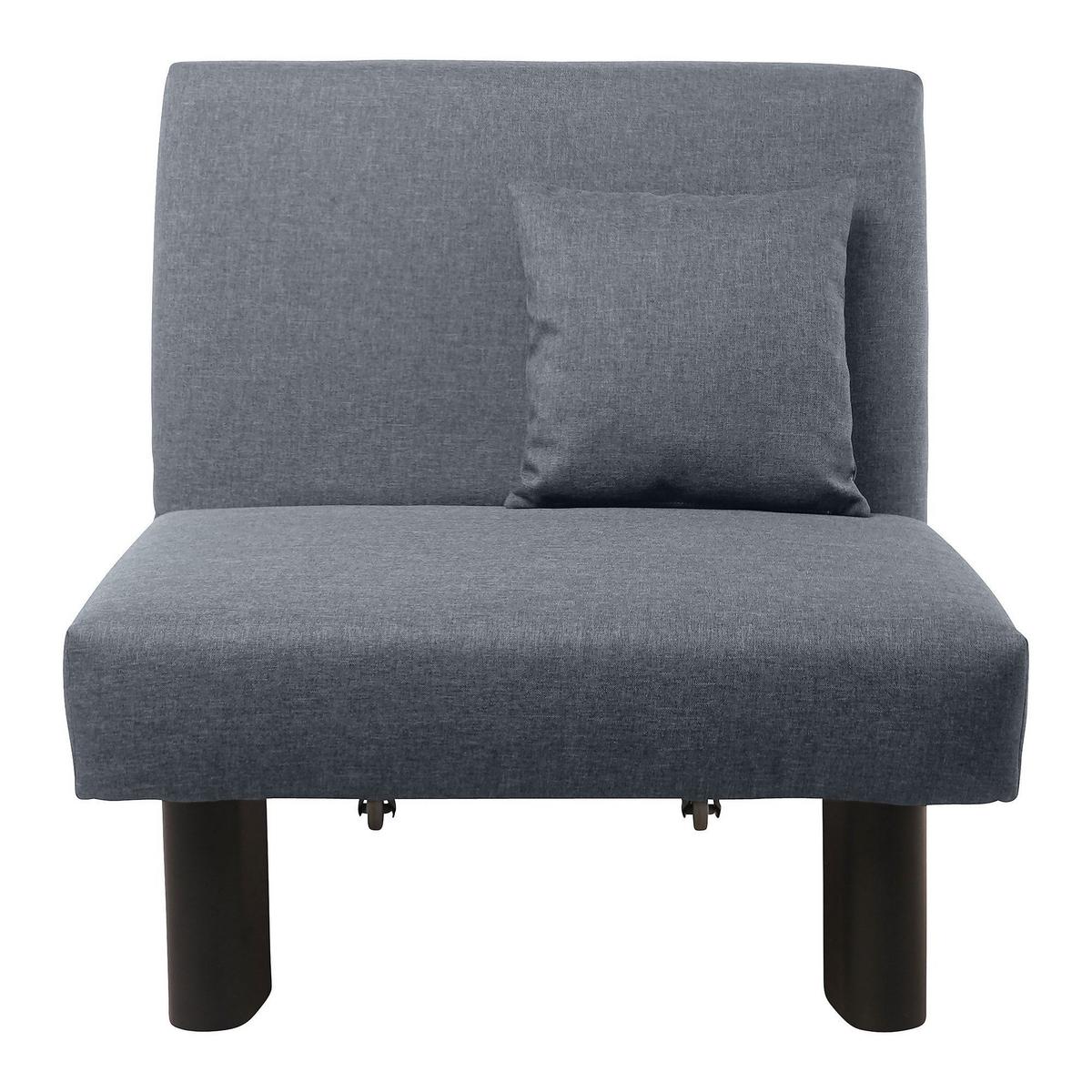 FALTSESSEL Kalomira Bezug Flachgewebe Metall schwarz / denim - Blaugrau, Kunststoff (100/85/85cm) - 58aufmkessel