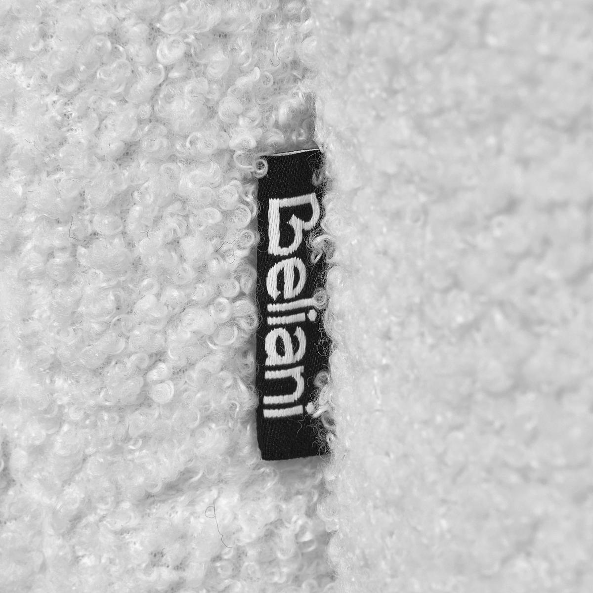 3-SITZER-SOFA Bouclé Weiß Jule - Schwarz/Weiß, Textil (183/77/82cm) - Beliani