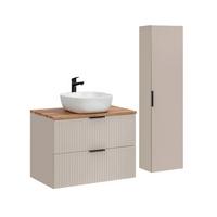 BADMÖBEL 80.6cm Adriel 2er-Set Kaschmir und Holz - Beige, Holzwerkstoff (80.6/59/46cm) - Petits-meubles