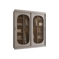SCHWEBETÜRENSCHRANK Bahrajn 180 - Kaschmir/Silberfarben, Holzwerkstoff/Kunststoff (180/200/62cm) - MIRJAN24