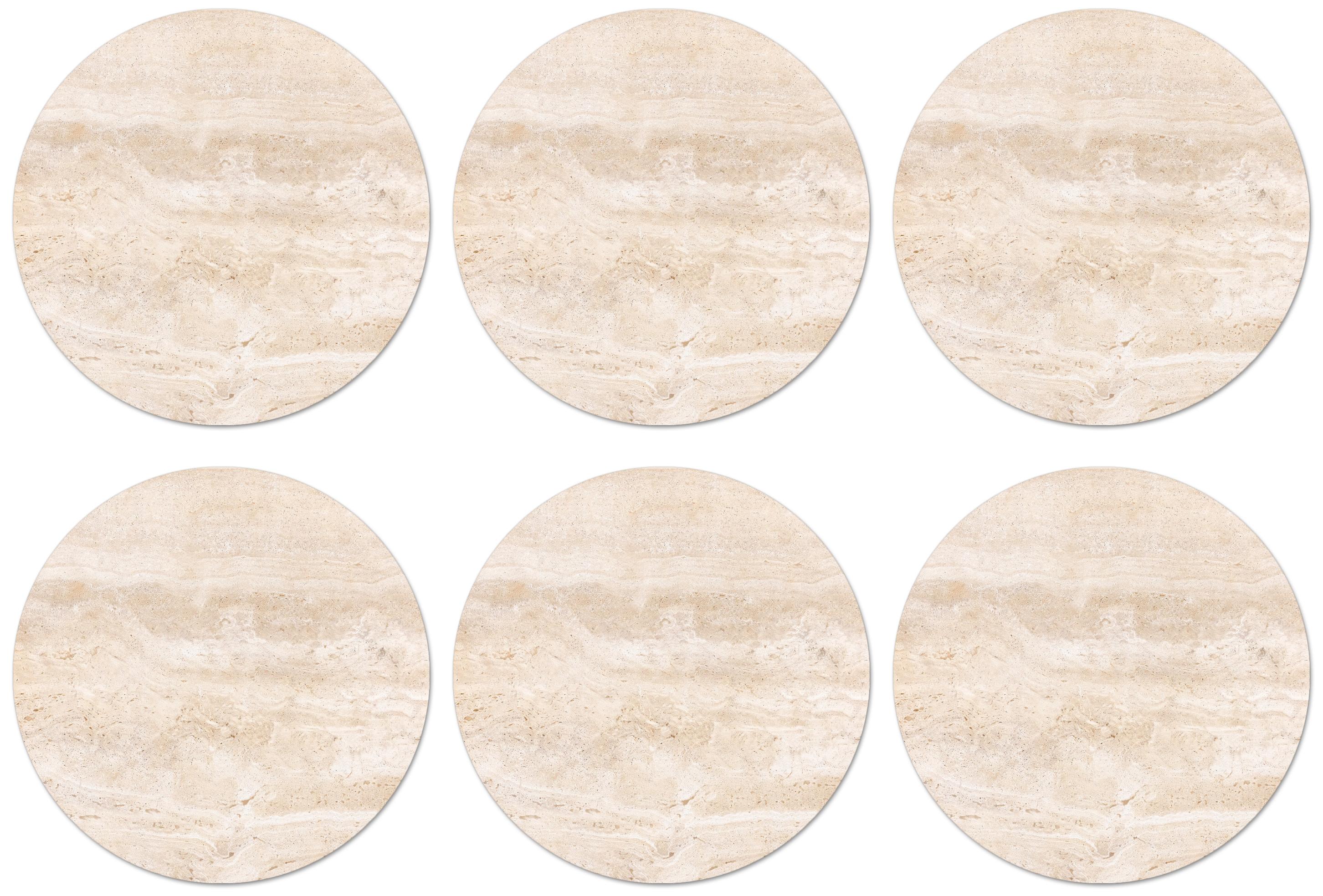 GLASUNTERSETZER Marmor - Steine - Sand - Textur Tischuntersetzer 10x10 cm - Sandfarben, Naturmaterialien (10/0.2cm) - MuchoWow