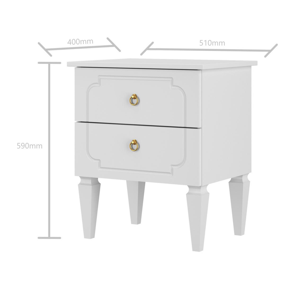 NACHTTISCH Royal - Weiß, Holzwerkstoff (51/59/40cm) - RAUMHIRSCH FURNITURE