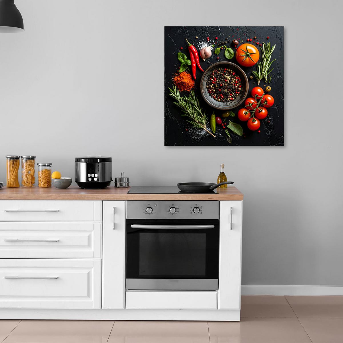 LEINWANDBILD Essen & Trinken 60x60cm - Rot, Textil (60/60cm) - Feeby