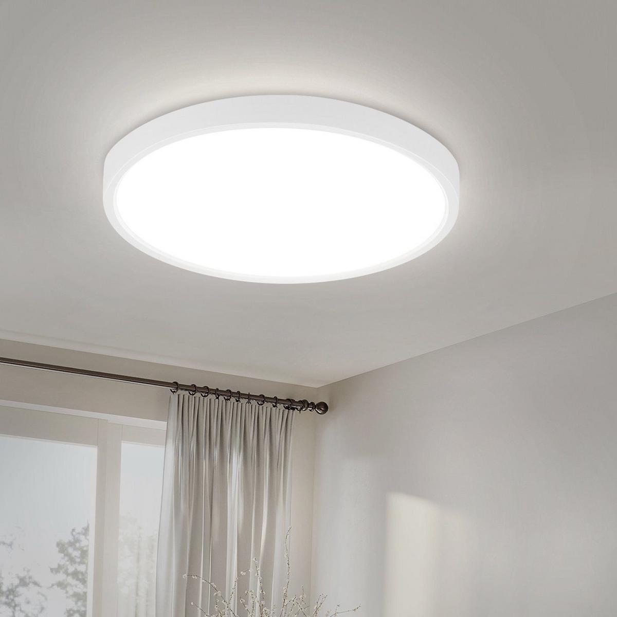 LED-DECKENLEUCHTE Kesselwacht 23.0/2.4/23.0 cm - Weiß, Kunststoff (23/23/2.4cm) - ZMH