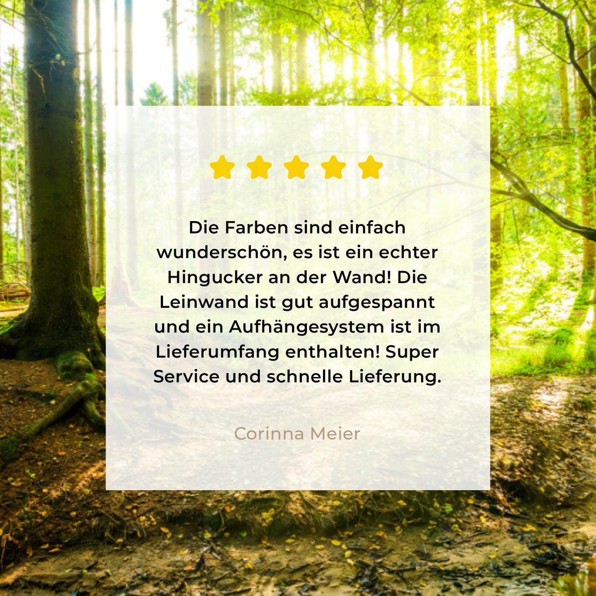 LEINWANDBILD Wald - Landschaft - Wasser - Bäume - Sonne - Grün - Natur Groß 140x90 cm - Grün, Textil (140/90cm) - MuchoWow