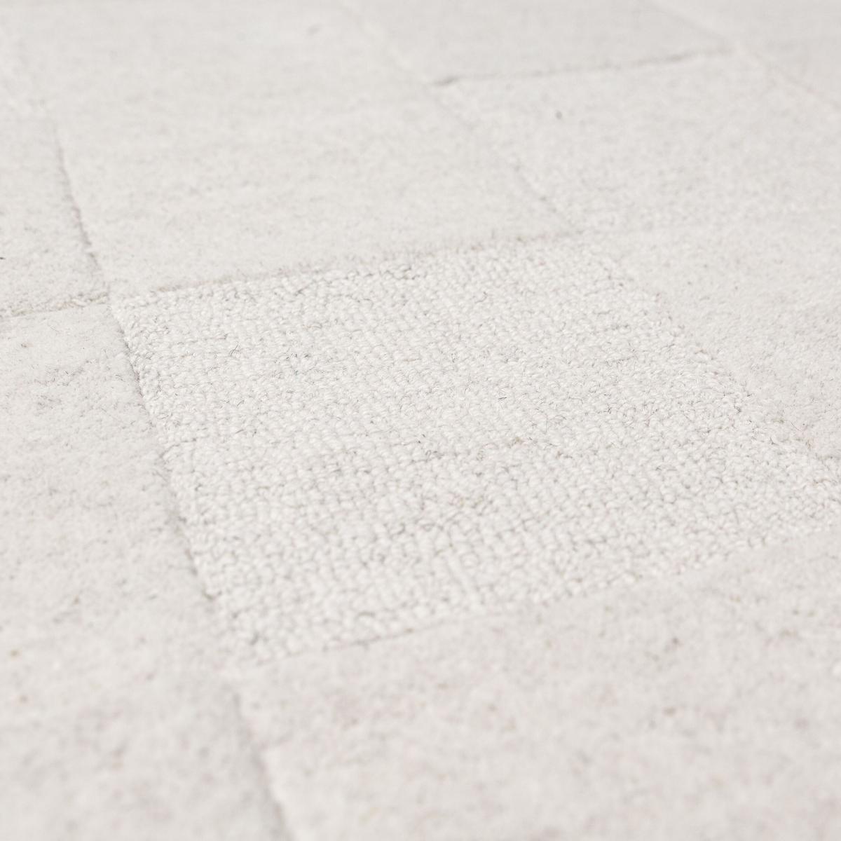 TEPPICH aus Wolle DEBEN in Elfenbein, mit Schachbrettmuster, 200 x 290 cm - Beige, Textil (200/290cm) - KADIMA DESIGN