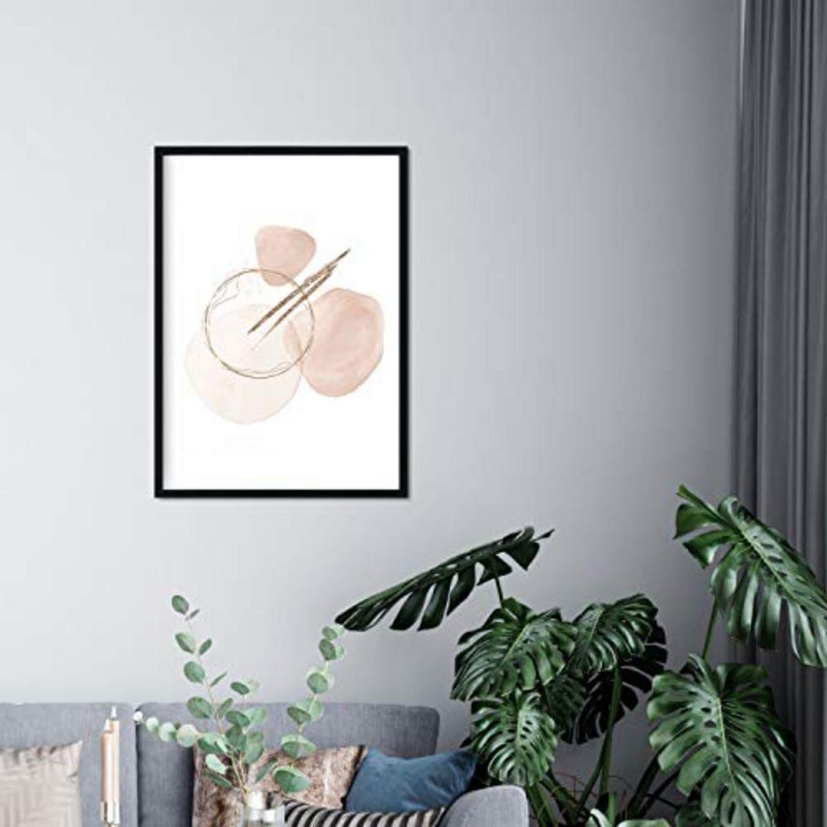 POSTER Set mit 4 Blätter und abstrakten Formen mit braunen Tönen A4 Rahmenlos - Klar, Papier (29.7/3cm) - Nacnic