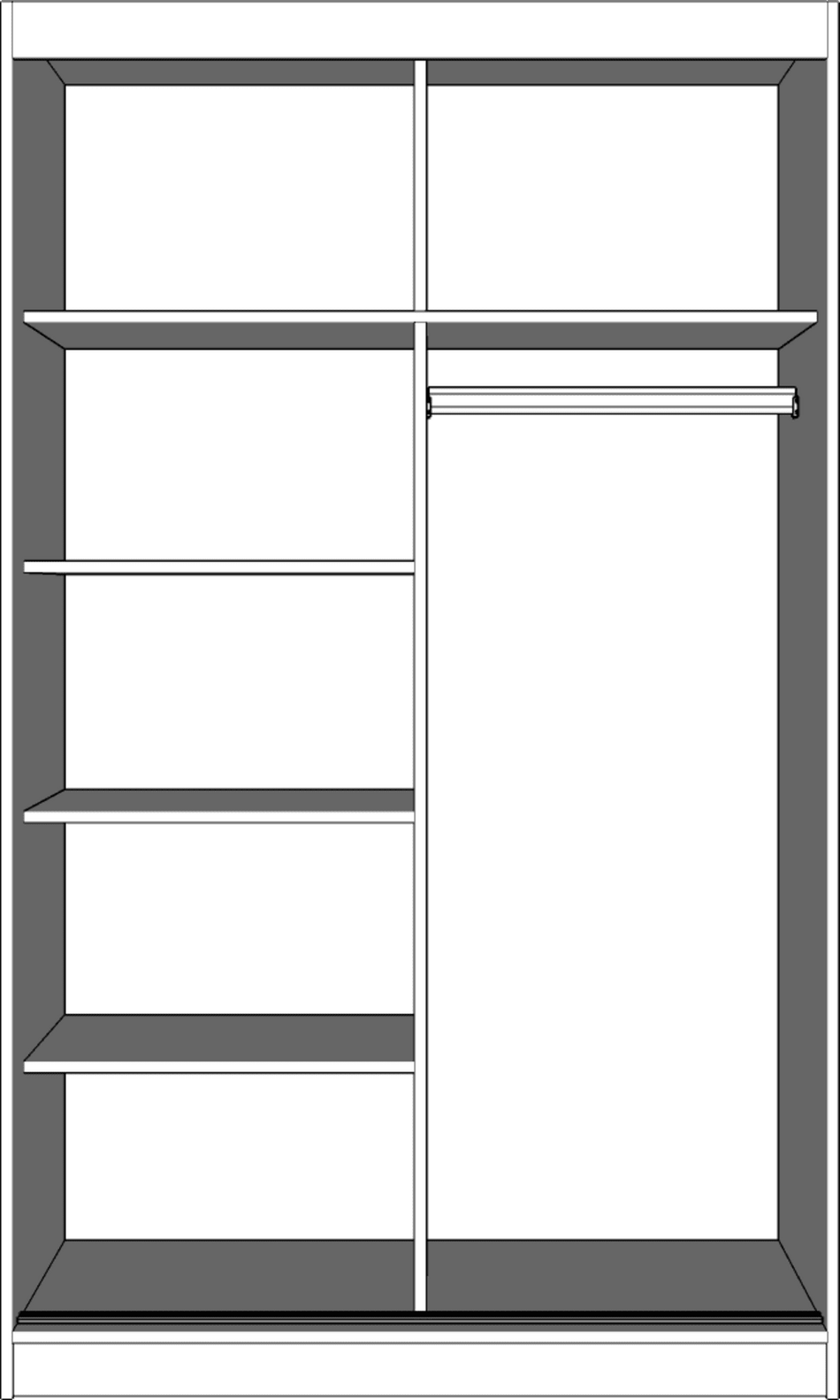 SCHWEBETÜRENSCHRANK NEOMI 01 mit Spiegel Schwarz/Sonoma - Alufarben/Schwarz, Holzwerkstoff/Kunststoff (120/200/61cm) - imoebel24