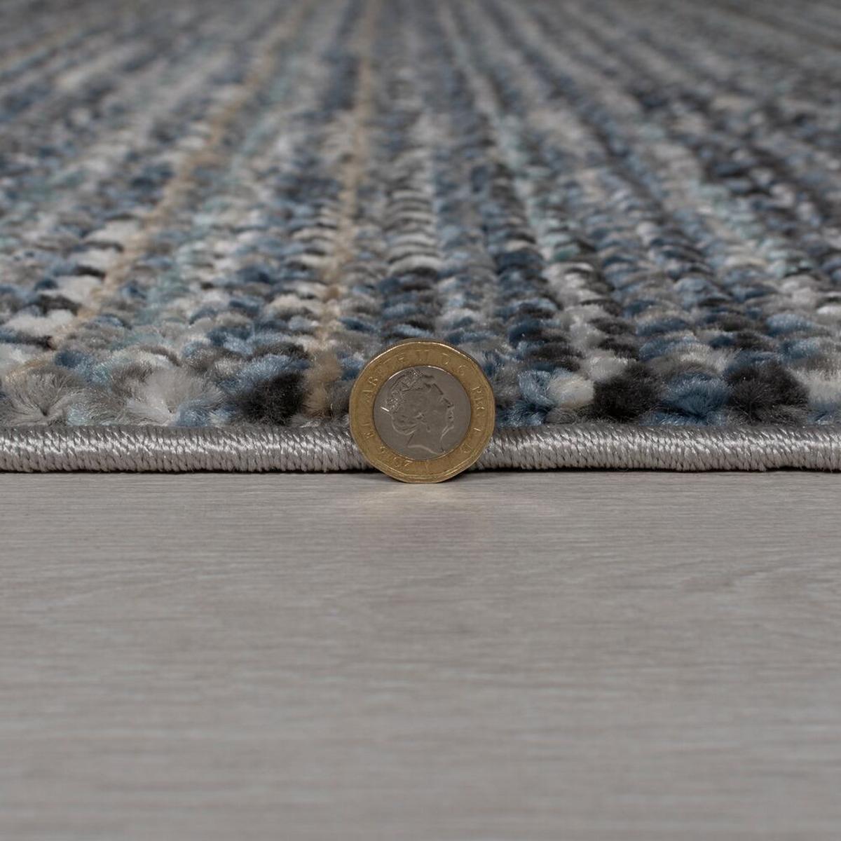 TEPPICH PERRAN, gestreift, Blau, 66 x 300 cm - Blau, Textil (300/66cm) - KADIMA DESIGN