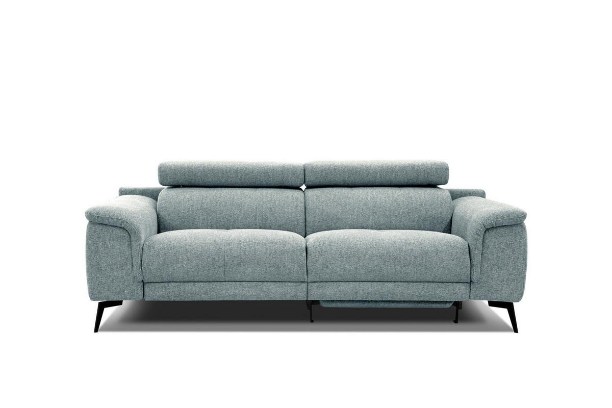 RELAXSOFA FIERO 3-Sitzer mit 1 Relaxfunktion, mintgrün - Schwarz/Mintgrün, Holzwerkstoff/Textil (212/82/103cm) - Wozimo