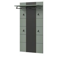 GARDEROBENPANEEL Salbei Grün und Grau, Wandgarderobe 80 x 141 cm mit Kleiderstange - Salbeigrün/Dunkelgrau, Holzwerkstoff (80/141/29cm) - Inn.Furn