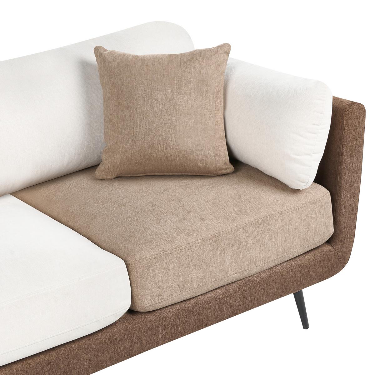 3-SITZER-SOFA Stoff Braun Bolga - Hellbraun, Textil (185/89/83cm) - Beliani