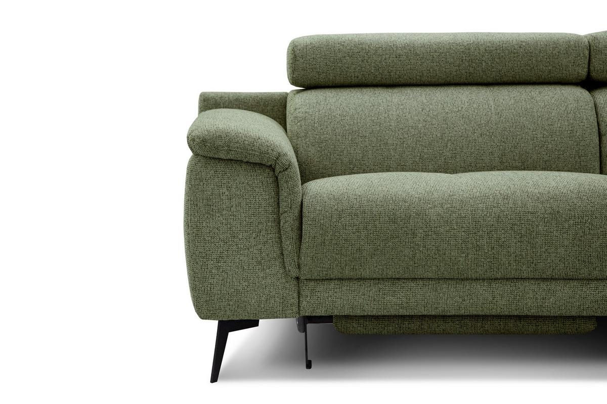 ECKSOFA FIERO 5-Sitzer mit 1 Relaxfunktion, olivgrün - Olivgrün, Holzwerkstoff/Textil (290/228cm) - Wozimo