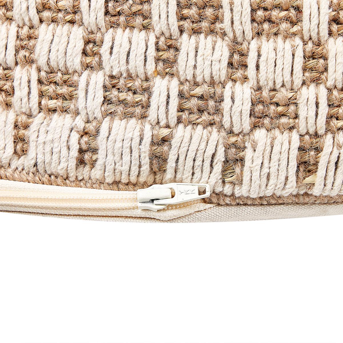 POUF Baumwolle Hellbeige Pirak - Beige, Textil (50/35/50cm) - Beliani