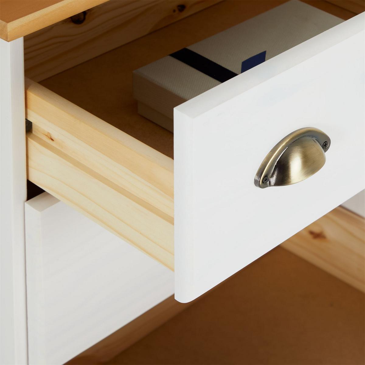 APOTHEKERKOMMODE COLMAR weiß/braun - Weiß/Braun, Holz (49/80/39cm) - IDIMEX