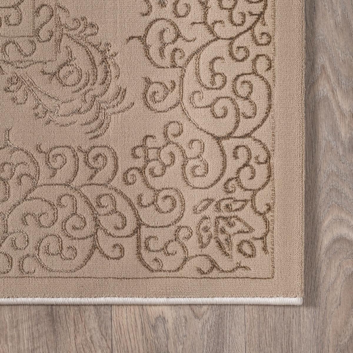TEPPICH Kurzflor ERESMA Orient-Medaillon Polyester Beige 80 x 150 cm - Beige, Textil (80/150cm) - KADIMA DESIGN