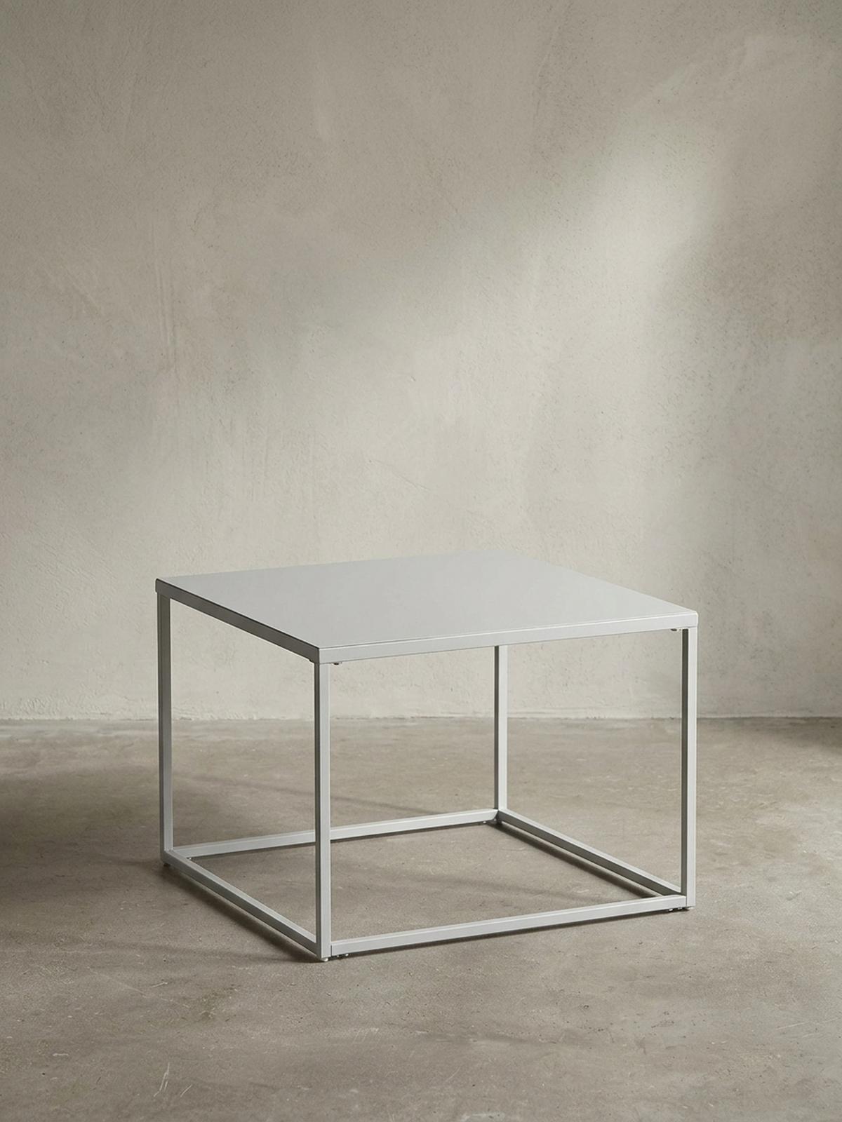 COUCHTISCH Weiß Metall Industrial 60x60x40 cm, Quadratisch - Weiß, Metall (60/60/40cm) - KADIMA DESIGN