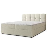 BOXBETT MERU 160x200 cm mit Matratze und Topper - Creme - Creme, Holz (160/200cm) - MASSENO