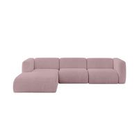 ECKSOFA Ottomane Links MIRA-L2 318x179x89 Rosa Cord - Schwarz/Rosa, Holzwerkstoff/Kunststoff (318/179cm) - ALTDECOR