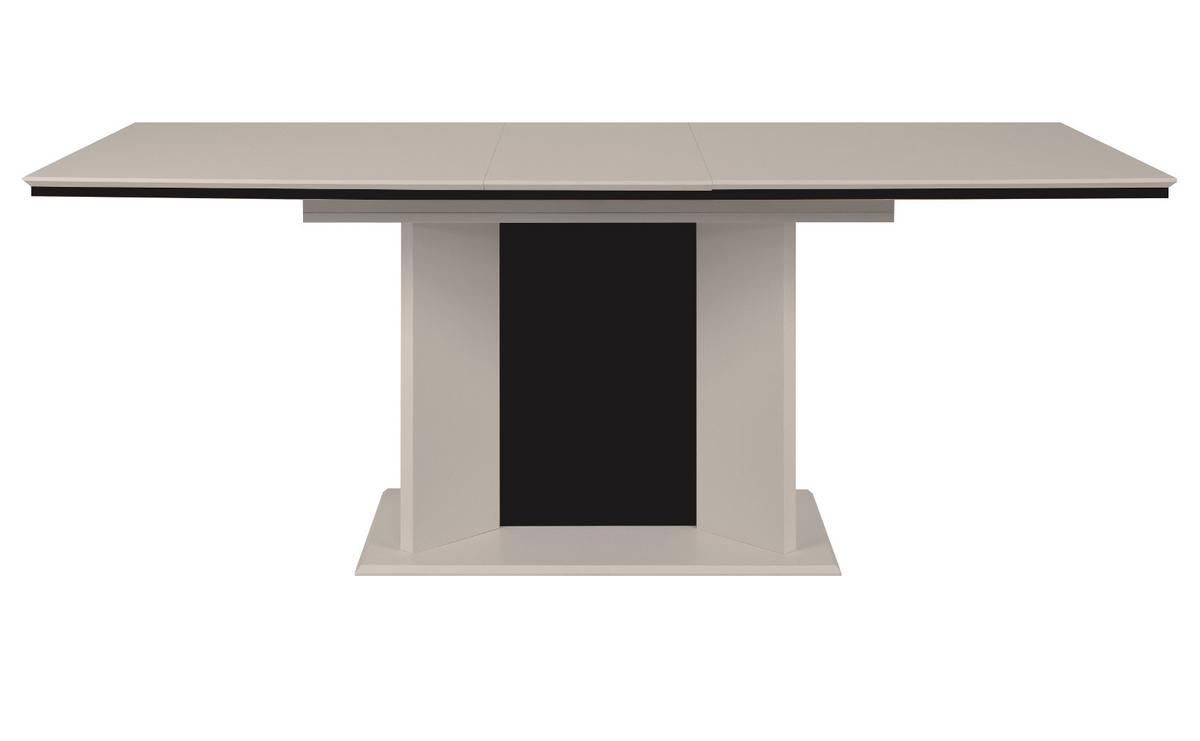 ESSTISCH sand, schwarz, Säulentisch ausziehbar 160 - 200 x 90 cm - Sandfarben/Schwarz, Holzwerkstoff (160/90/76cm) - Furn.Design