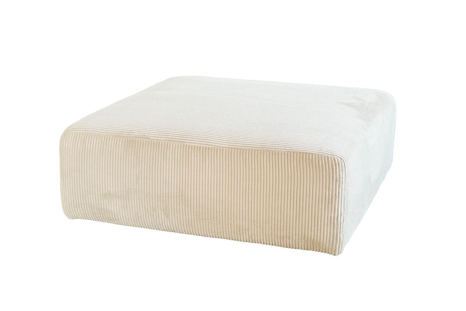 SITZELEMENT MODULSOFA WIOLO SOFT Cremeweiß Cord - Creme/Schwarz, Kunststoff/Textil (111/43/111cm) - KAWOLA