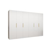 DREHTÜRENSCHRANK 202/300/52 6-türig - Goldfarben/Weiß, Holz (300/202/52cm) - MÖBEL KRYSPOL