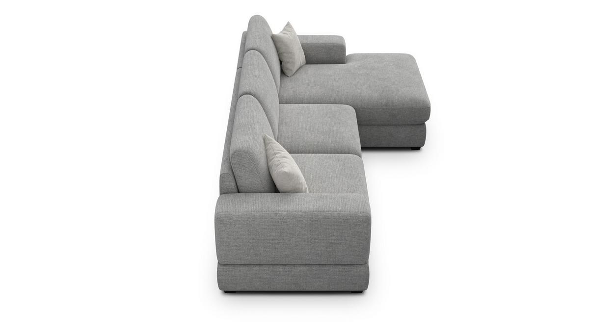 ECKSOFA OTTO 4-Sitzer, grau - Schwarz/Grau, Holz/Textil (279/159cm) - Wozimo