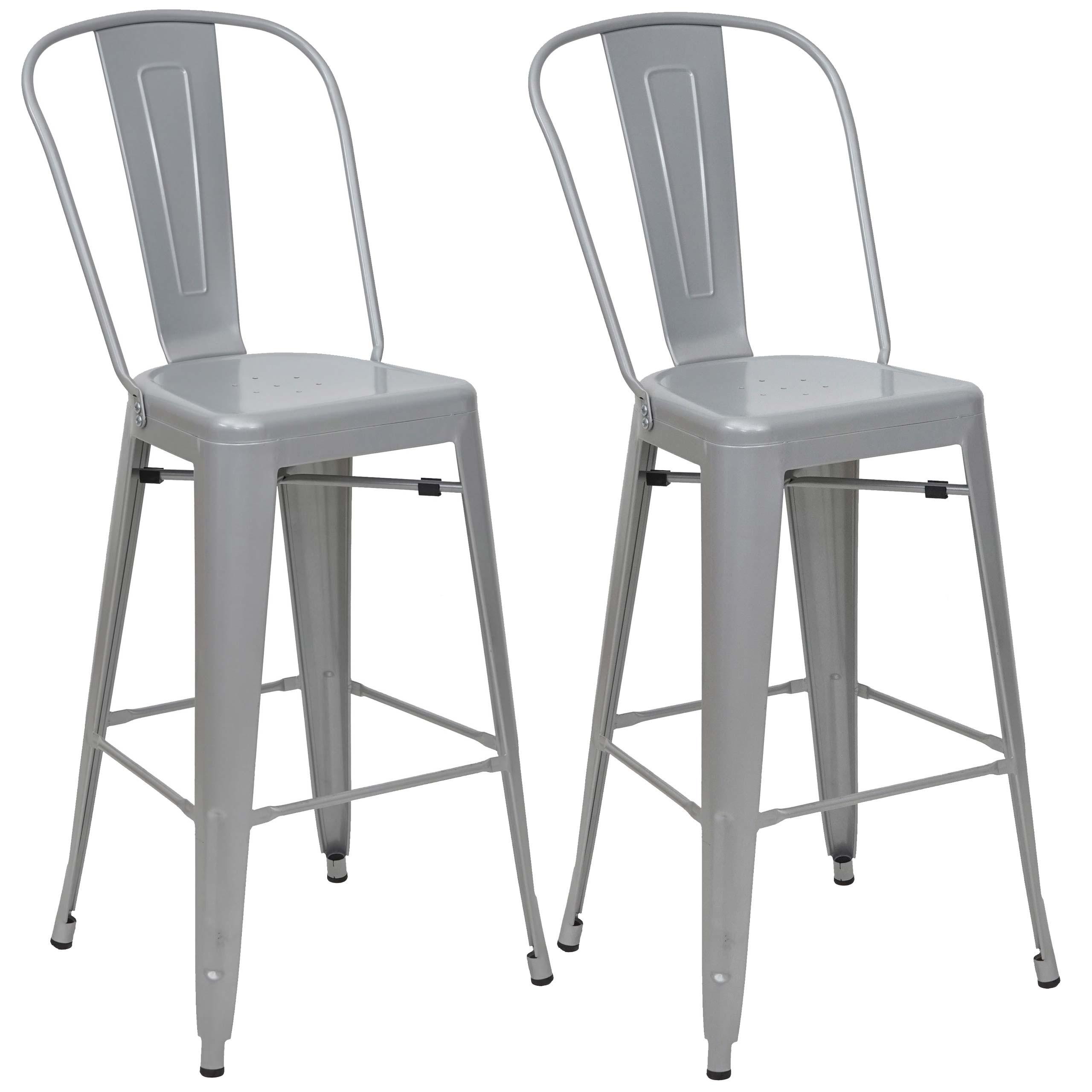 BARHOCKER METALL Grau 2er-Set - Grau, Metall (50/117/45cm) - MCW