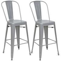 BARHOCKER METALL Grau 2er-Set - Grau, Metall (50/117/45cm) - MCW