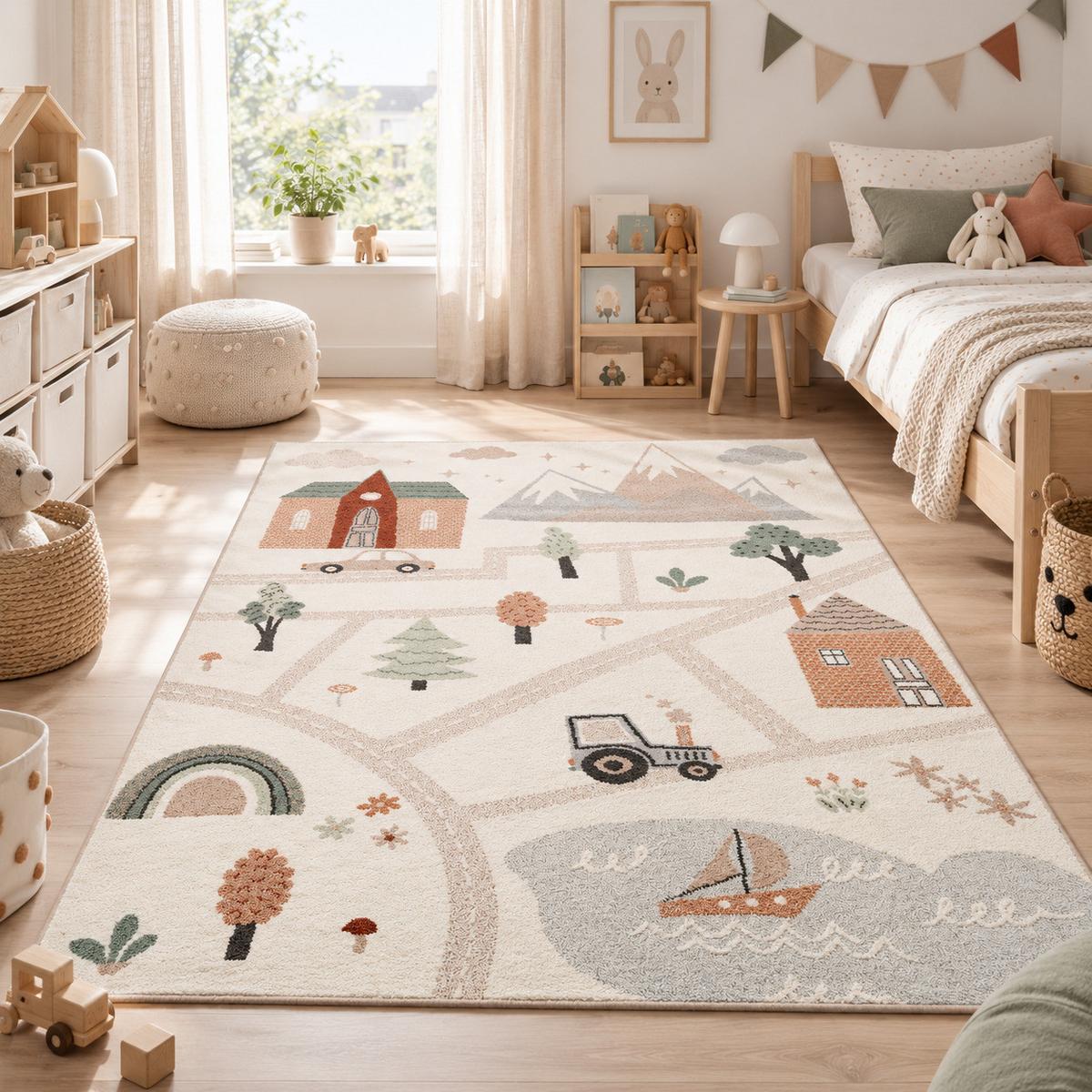 KINDER TEPPICH SOFTSTAR KIDS LITTLE CITY - Multicolor, Textil (200/290cm) - Pergamon