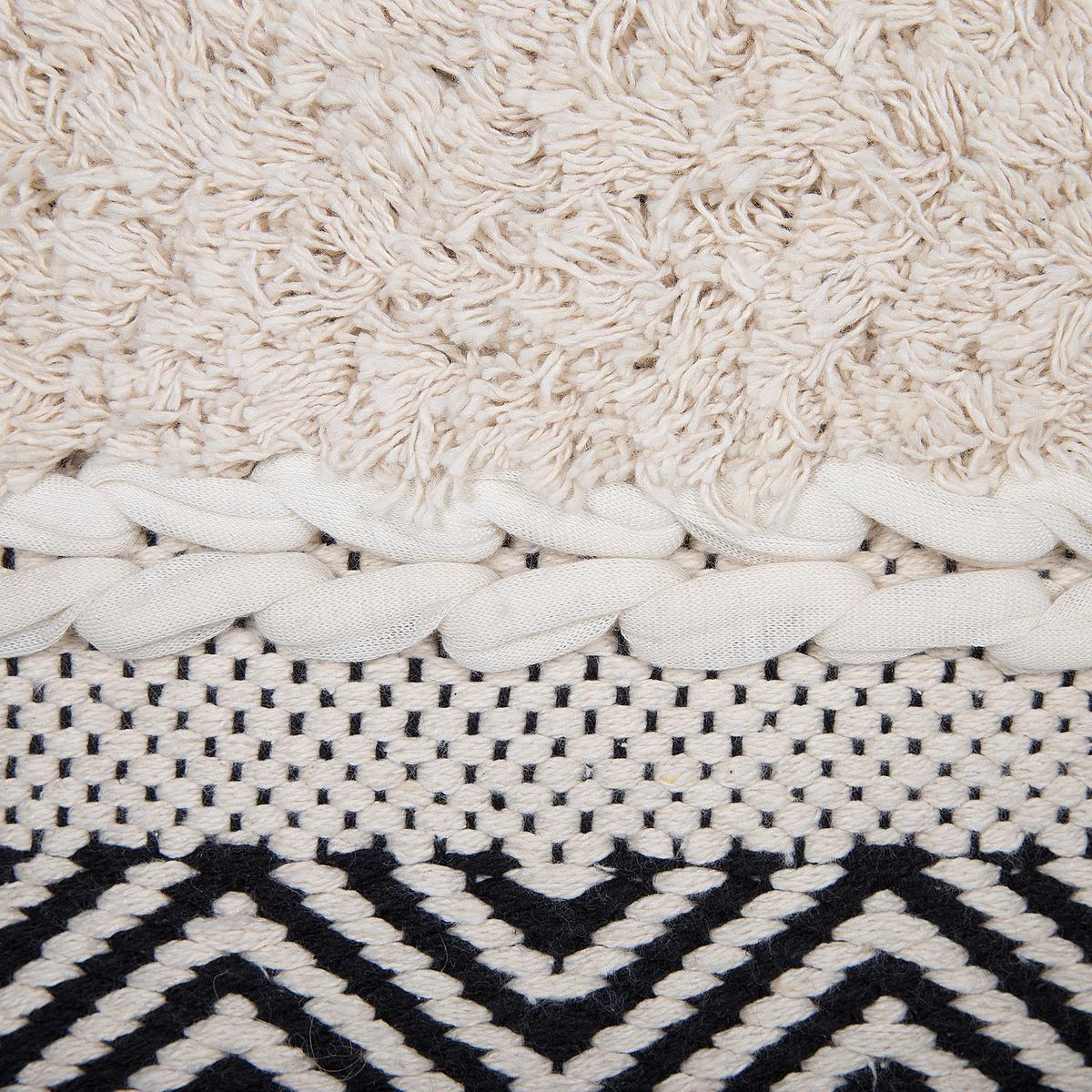 POUF Kanam 50/50/50 cm - Weiß, Naturmaterialien/Textil (50/50/50cm) - Beliani