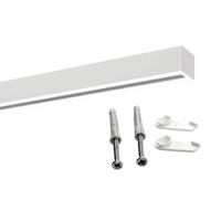 GARDINENSCHIENE auf Maß 1-lauf Deckenmontage Square 220cm - Weiß, Metall (220cm) - Deco-Raum