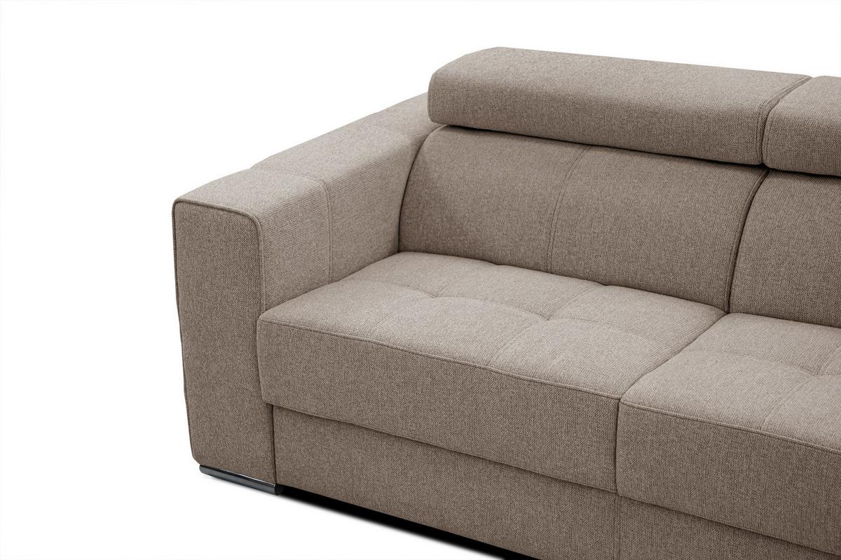 SOFA QUARTZ 3-Sitzer, taupe - Taupe, Holzwerkstoff/Textil (202/80/102cm) - Wozimo