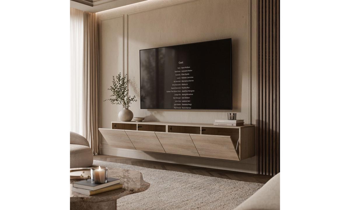TV-SCHRANK COLGANTE 200/40/36 cm hängend Travertin - Beige, Holzwerkstoff (200/36/40cm) - Lookway