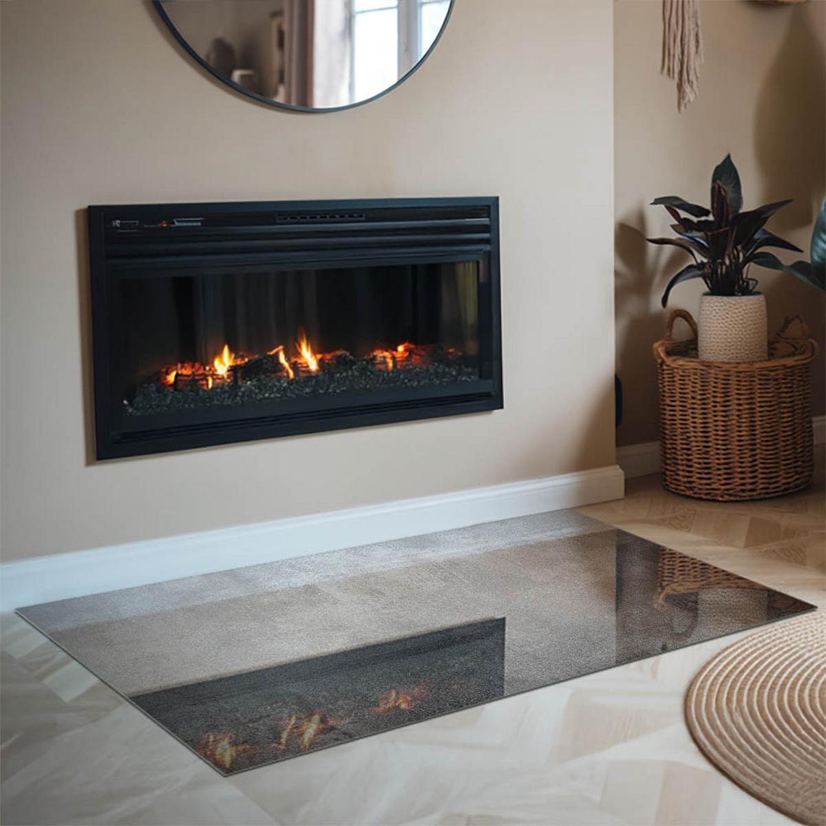 GLASPLATTE für Kamin 120x80 cm - Grau, Glas (120/80/0.4cm) - TULUP
