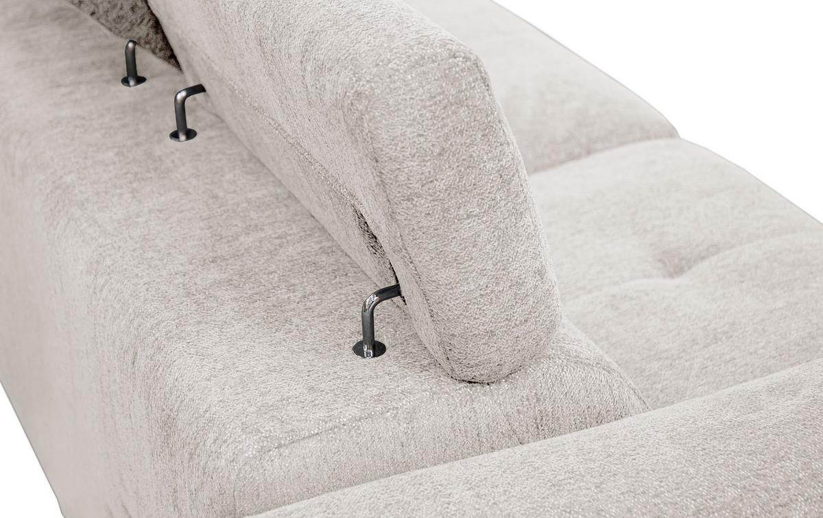 SOFA CALVERA 3-Sitzer mit 1 Relaxfunktion, weiß - Weiß, Holzwerkstoff/Textil (204/79/106cm) - Wozimo
