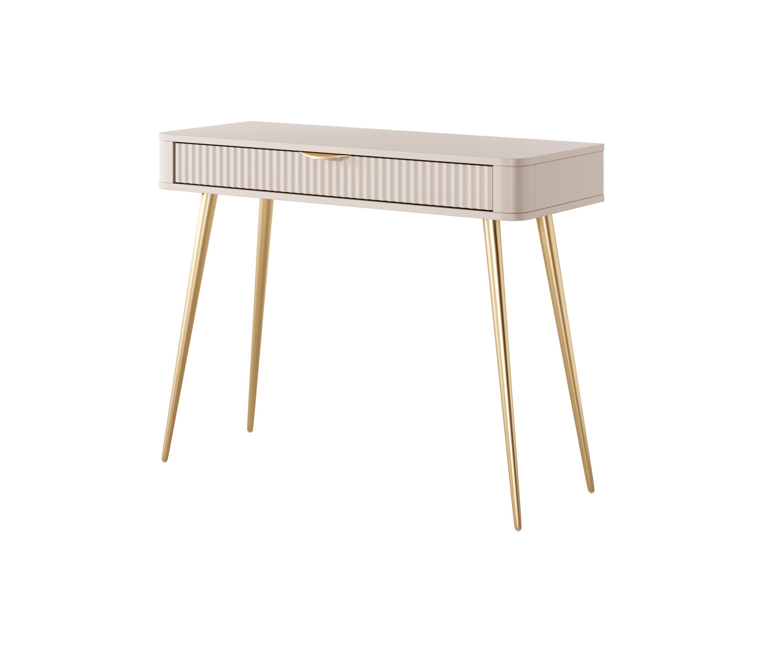KONSOLENTISCH LANTANA 100,2/78/38 cm mit Schubladen, Beige - Beige, Holzwerkstoff (38/100.2/78cm) - MASSENO