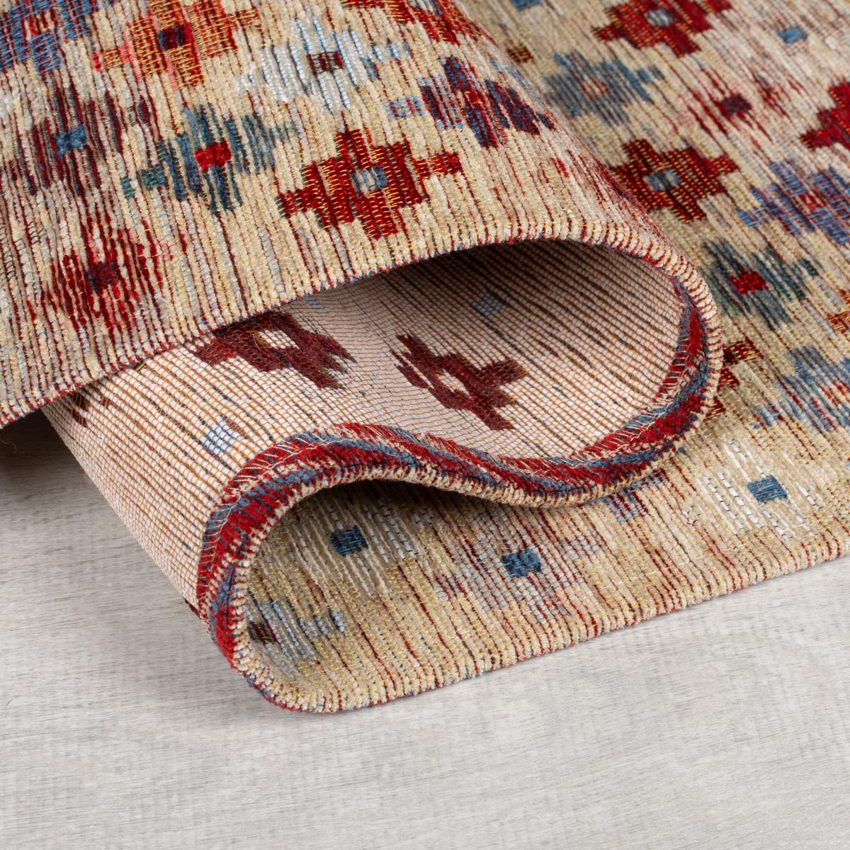 TEPPICH COQUET, mit Kreuz Muster, Rot-Bunt, 200 x 290 cm - Rot, Textil (290/200cm) - KADIMA DESIGN